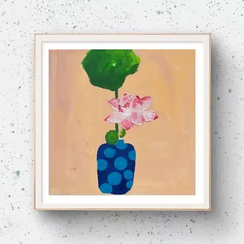 《瓶中荷花》，葫芦，2025